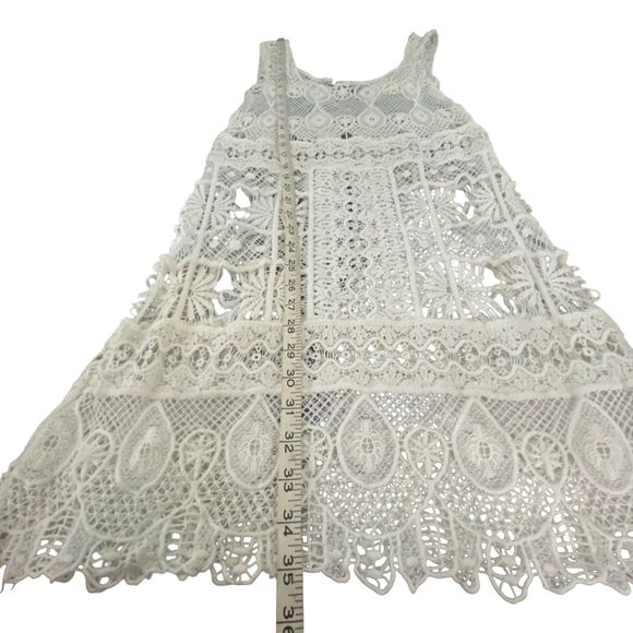Nasty Gal Women White Crochet Dress or Cover-Up Sleeveless Large - Picture 7 of 7